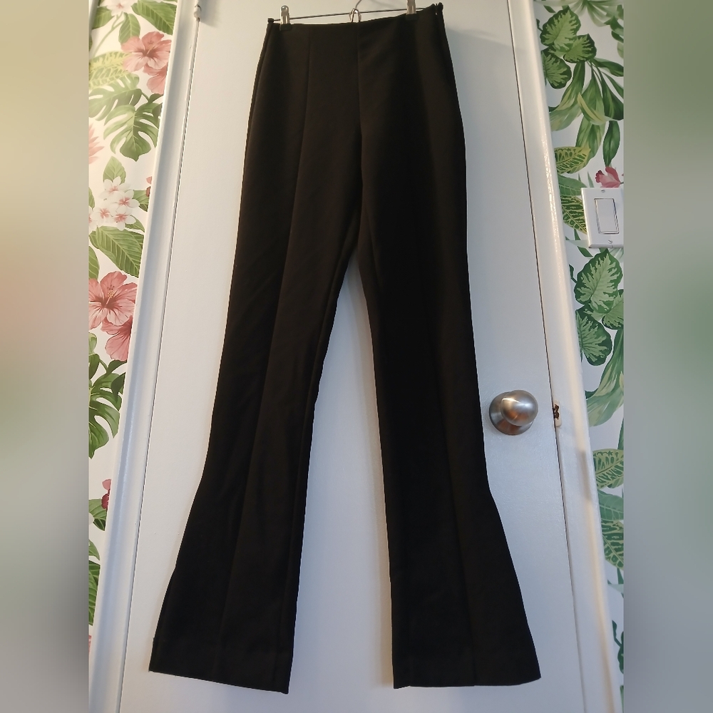 ZARA High Rise Split Flare Leg Pants - Picture 2 of 7